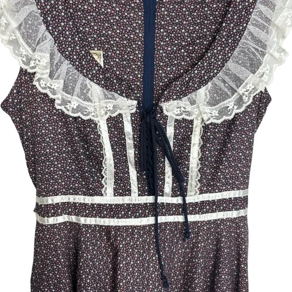 GUNNE SAX by Jessica Vintage Rare Purple Floral Prairie Dress Size 13 Sleeveless - Picture 3 of 15